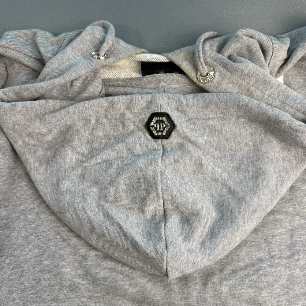 PHILIPP PLEIN Teddy Bear Sweatshirt Gray‎ RARE! Embellished Crystals